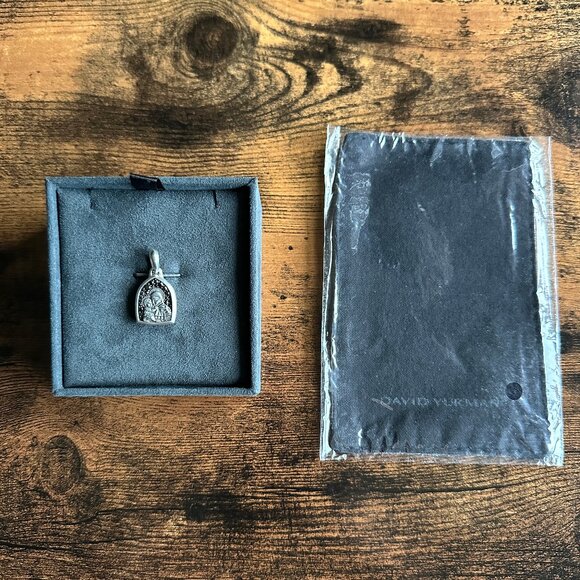 David Yurman St. Anthony Pendant in Sterling Silver & Black Diamonds - Picture 4 of 13